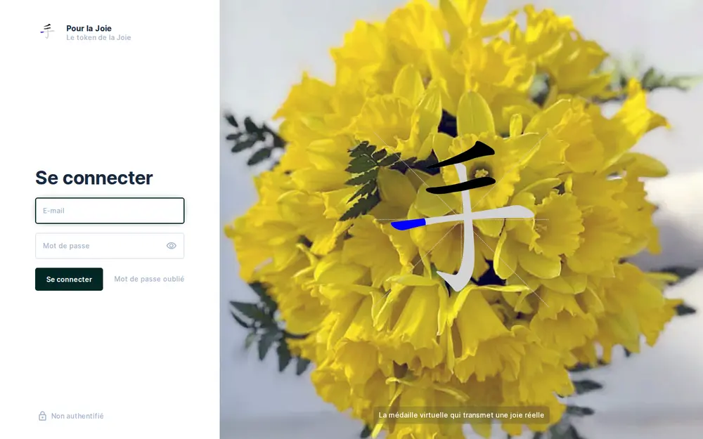 Page d'accueil du site Pour la Joie — la plateforme
